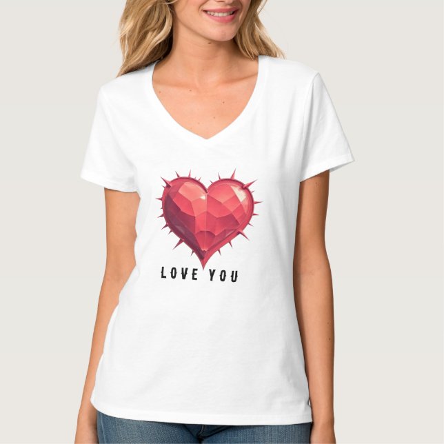 Groovy Peace and Love 70s Valentine Shirt (Vorderseite)
