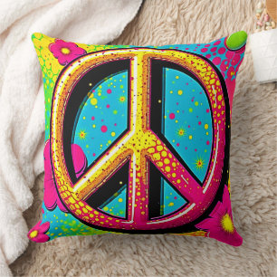 Groovy Peace Flower Power Kissen