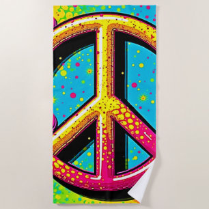 Groovy Peace Flower Power Strandtuch