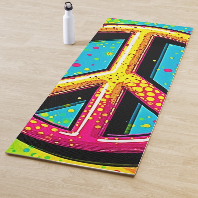 Groovy Peace Flower Power Yogamatte (Beispiel)