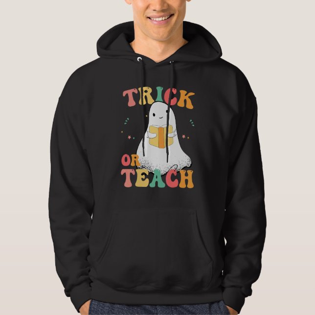 Groovy Peace Halloween Groovy Halloween Teachers Hoodie (Vorderseite)