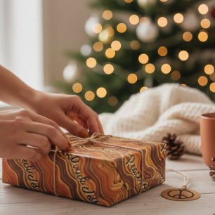 Groovy Peace & Joy Wiederholungsmuster  Geschenkpapier