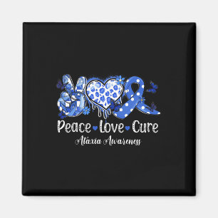 Groovy Peace Liebe Cure Blue Ribbon Ataxies Awaren Magnet