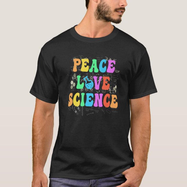 Groovy PEACE LIEBE SCIENCE Technology Team STEM Sq T-Shirt (Vorderseite)