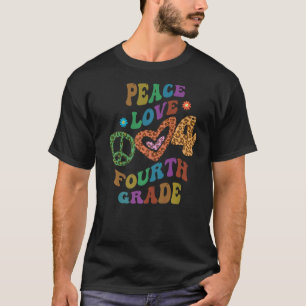 Groovy PEACE LIEBE VIERTER GRAD Leopard Print 4th T-Shirt