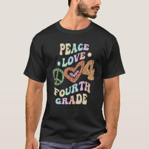 Groovy PEACE LIEBE VIERTER GRAD Leopard Print 4th T-Shirt