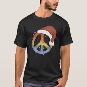 Groovy PEACE LIEBE XMAS Hippie Santa Claus Funny C T-Shirt