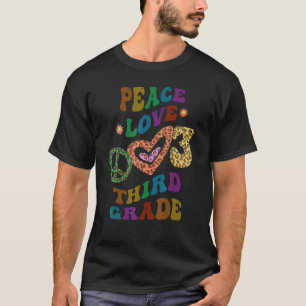Groovy PEACE LOVE DRITTE KLASSE Leoparden-Druck 3. T-Shirt