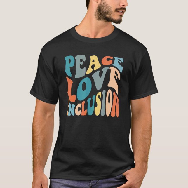 Groovy Peace Love Inclusion SPED Squad Special Ed  T-Shirt (Vorderseite)