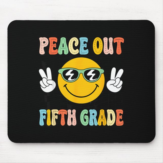 Groovy Peace Out 5. Abschluss der fünften Klasse L Mousepad (Vorne)