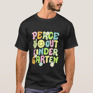 Groovy Peace Out Kindergarten Mädchen Jungen Kind T-Shirt