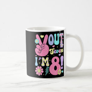 Groovy Peace Out Seven Ich bin 8 Jahre alt 8. Gebu Kaffeetasse