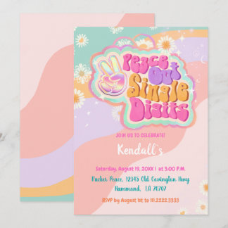 Groovy Peace Out Single Digits 10. Einladung