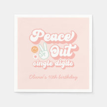 Groovy Peace Out Single Digits 10. Geburtstag