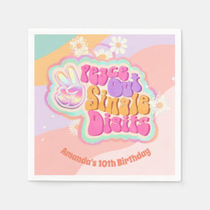 Groovy Peace Out Single Digits 10. Serviette