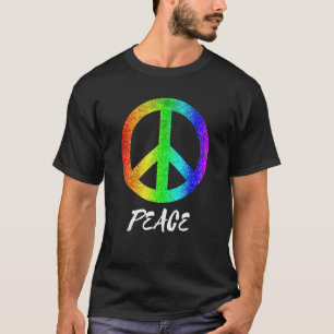Groovy Peace Sign 70er Farbiges Friedenszeichen Fr T-Shirt