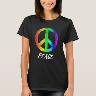 Groovy Peace Sign 70er Farbiges Friedenszeichen Fr T-Shirt