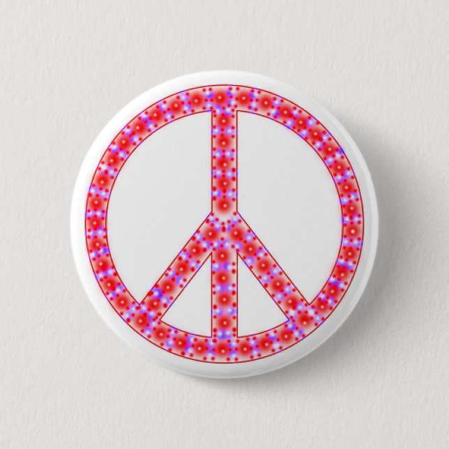 Groovy Peace Sign mit Spots Button (Vorderseite)
