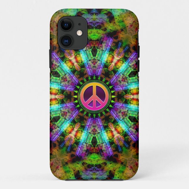 Groovy Peace Sign Rainbow Joy Case-Mate iPhone Hülle (Rückseite)