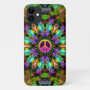 Groovy Peace Sign Rainbow Joy iPhone 11 Hülle