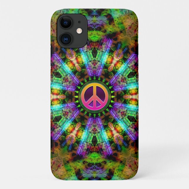 Groovy Peace Sign Rainbow Joy Case-Mate iPhone Hülle (Rückseite)