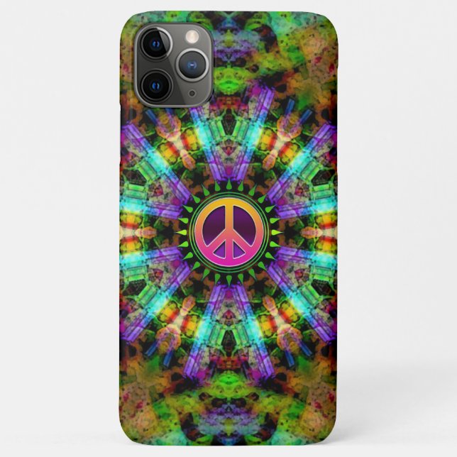 Groovy Peace Sign Rainbow Joy Case-Mate iPhone Hülle (Rückseite)