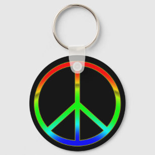 Groovy Peace Sign Schlüsselanhänger