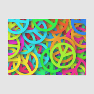 Groovy Peace signalisiert Regenbogenmuster Seidenpapier