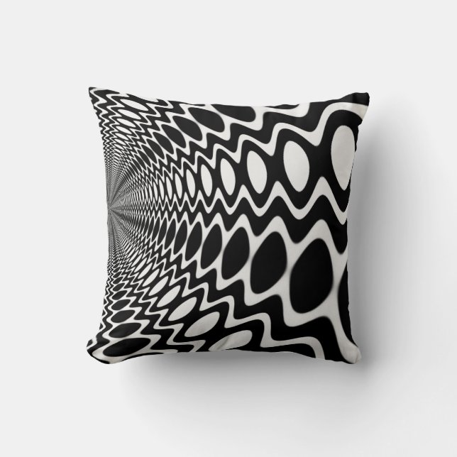 Groovy Peace Sound Waves Pattern Cushion Kissen (Vorderseite)