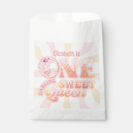 Groovy Peach Pink Disco Dancing Queen 1. Geburtsta Geschenktütchen