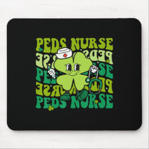 Groovy Peds Nurse Funny St Patricks Day Pediatric Mousepad