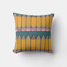 Groovy Pencils Illustriert Spaß Schreibmuster Kissen