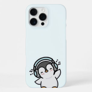 Groovy Penguin Music Lover Phone Case - Light Blue iPhone 16 Pro Max Hülle