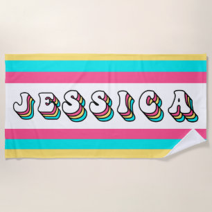 Groovy Personalisiert Beach Handtuch
