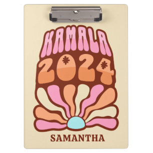 Groovy Personalisiert Retro Kamala Harris 2024 Klemmbrett