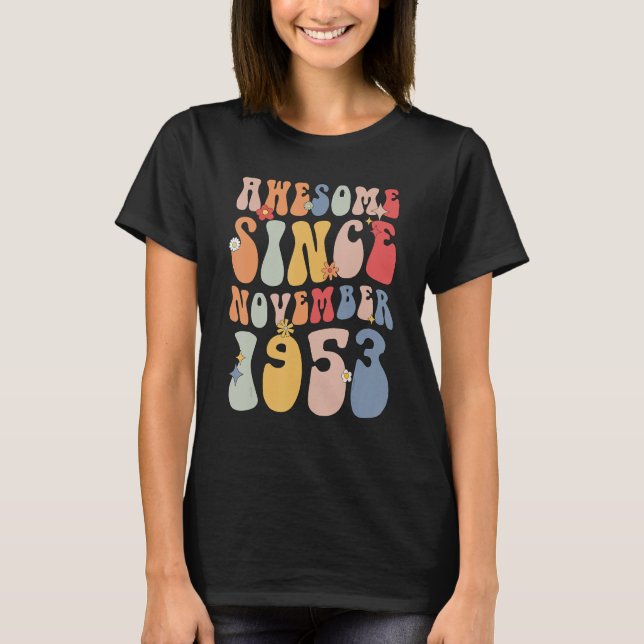 Groovy Phantastisch seit November 1953 Retro 69. T-Shirt (Vorderseite)
