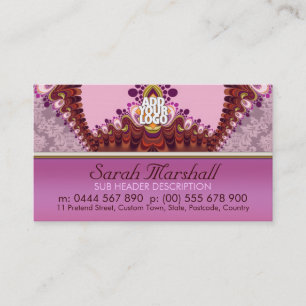 Groovy Pink Goddess Fashion Business Card Visitenkarte