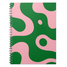 Groovy Pink & Green Abstrakt Spiral Notebook