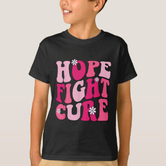 Groovy Pink Hope Fight Cure Breast Cancene Awarene T-Shirt