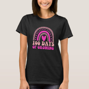 Groovy Pink Leopard Regenbogen 100 Tage des Wachst T-Shirt