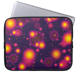 Groovy Pink Lila und gelb leuchtende Blasen Laptopschutzhülle