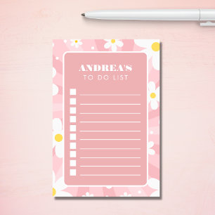 Groovy Pink Retro Daisy zum Auflisten von Namen Ch Post-it Klebezettel