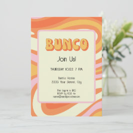 Groovy Pink und Orange Bunco Einladung
