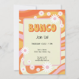 Groovy Pink und Orange Bunco Einladung
