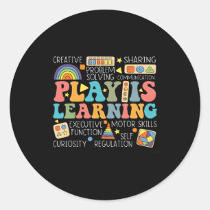 Groovy Play Is Learning Kindergarten-Lehrer Anerke Runder Aufkleber