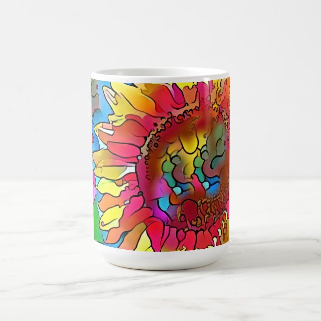 Groovy Pop Art Sonnenblumen Tasse Cup (Mittel)