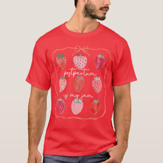 Groovy Postpartum ist mein Ding Erdbeere Mutter Ba T-Shirt
