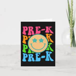 Groovy Pre-K Vibes Face Retro Lehrer Kids Back T Karte