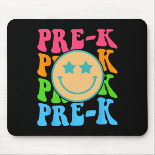 Groovy Pre-K Vibes Face Retro Lehrer Kids Back T Mousepad
