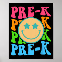 Groovy Pre-k Vibes Face Retro Lehrer Kinder Byck T